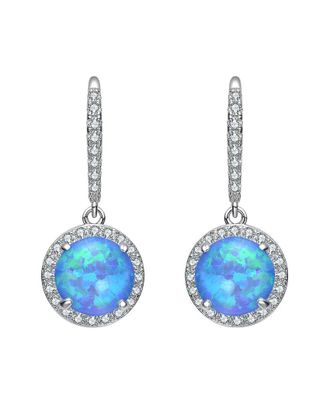 Rachel Glauber Diamond Cz Dangle Earrings