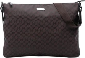 Gucci Pre-owned Cross Body Bags, female, Brown, Size: ONE SIZE Pre-owned Nylon Crossbody Bag