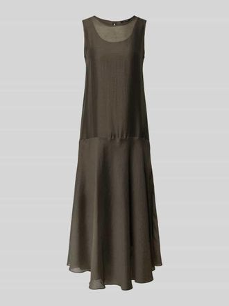 OPUS Midikleid mit Leinen-Anteil Modell Welsa in Khaki, Gr&ouml;&szlig;e 34