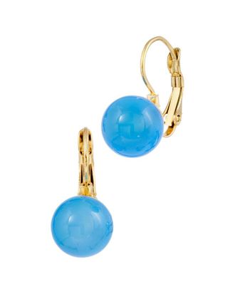 Savvy Cie Jewels 18K Plated Blue Agate Drop Earrings