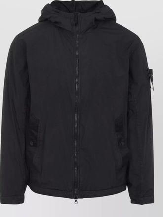 Stone Island hooded jacket elastic cuffs side pockets