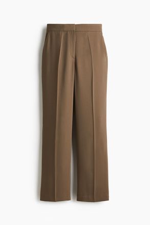 H&M Hose mit geradem Bein und B&uuml;gelfalten - Dunkelbeige