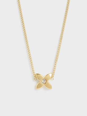 Charles & Keith Felicity Flower-Motif Crystal Necklace