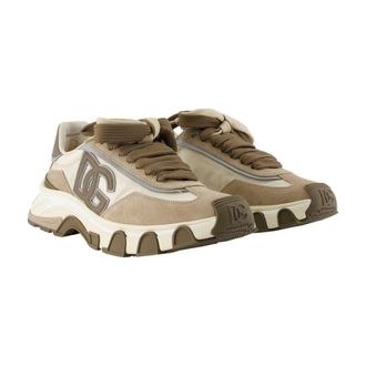 Dolce & Gabbana Womens Bassa Rete Sneaker Beige Calfskin