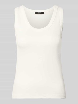 Max Mara Slim Fit Tank Top aus Baumwoll-Mix Modell MULTIC in Weiss, Gr&ouml;&szlig;e XXL