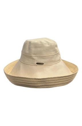 Nicole Miller Woven & Straw Cruiser Hat in Ivory at Nordstrom Rack