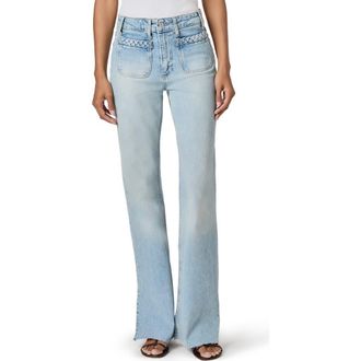 Paige Sofia High Waist Patch Pocket Slit Seam Raw Hem Jeans in Montebello at Nordstrom, Size 32