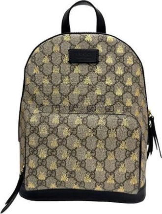 Gucci Pre-owned Backpacks, female, Beige, Size: ONE SIZE Pre-owned Fabric gucci-bags
