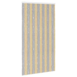 vidaXL Cortina De Insectos De Chenilla Gris Y Beige 118 X 220 Cm Vidaxl