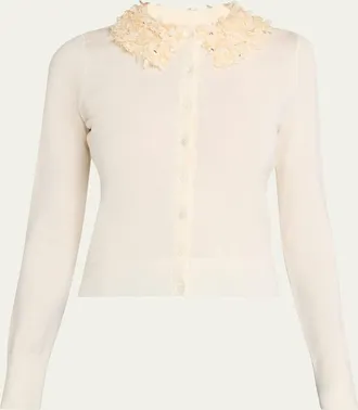 Ulla Johnson Anna Embellished Merino Cardigan