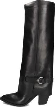 Lina Locchi Mw 030 Hoge Laarzen - Dames - Cowboylaarzen - Zwart - 40 EU - Leer - Schoenen