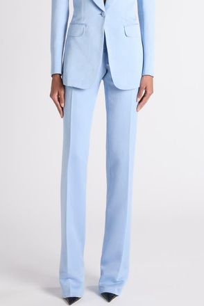 Tom Ford Washed Duchesse Satin Trousers in Mineral Blue at Nordstrom, Size 4 Us