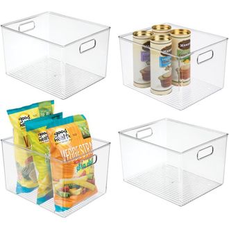 iDesign Storage Bins with Handles - Organize Kitchen, Bathroom, or Home Office - Set of 4 - Clear at Nordstrom