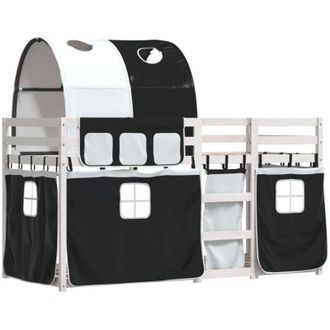 vidaXL Bunk Bed without Mattress White&Black 80x200 cm Solid Wood Pine Vidaxl