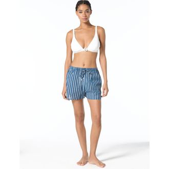 Michael Kors Marina Stripe Coverup Shorts in River Blue at Nordstrom, Size X-Small