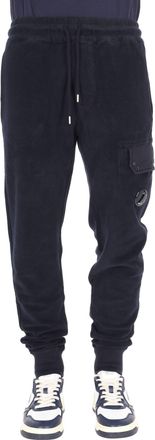 C.P. Company Relaxed Fit Brushed Cotton Pants with Logo Patch