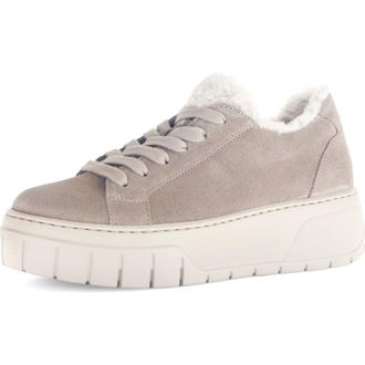 Gabor 73.221 Faux Fur Lined Platform Sneaker in Silk at Nordstrom, Size 6.5Us