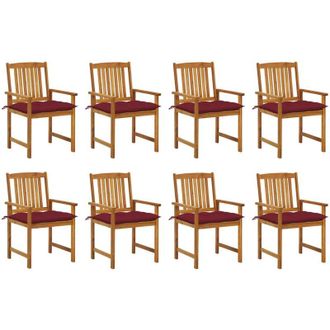 vidaXL Sillas De Jard&iacute;n Con Cojines 8 Uds Madera Maciza De Acacia Vidaxl