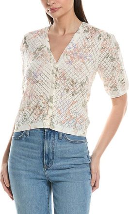Ellen Tracy Printed Pointelle Cardigan