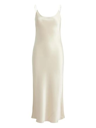 Polo Ralph Lauren scoop-neck slip dress - women - Fabric - 10 - Neutrals