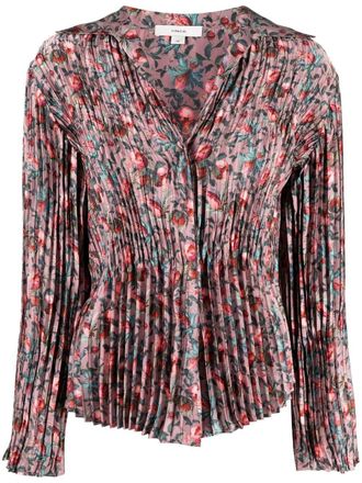 Vince Camicia plissettata Berry Blooms - Multicolore