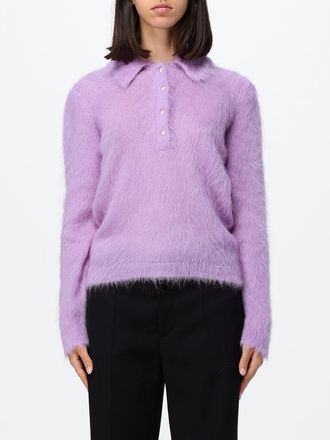 Chlo&eacute; Polo a maniche lunghe in misto lana e mohair con colletto classico