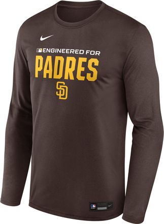 Nike San Diego Padres Authentic Collection Team Issue Nike Mens Dri-FIT MLB Long-Sleeve T-Shirt in Brown | 02TJ20QPYP-JE6