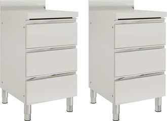 vidaXL Armarios De Cocina Comerciales Con 3 Cajones (2 Unidades, 50 X 60 X 96 Cm) Vidaxl
