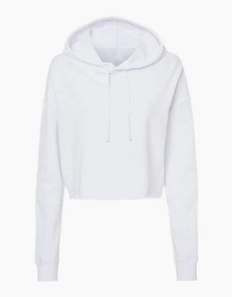 Miso Womens Cropped Hoodie - White - Size: 12