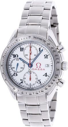 Omega Pre-owned Omega Speedmaster Chronograph Automatic White Dial Mens Watch 323.10.40.40.04.001