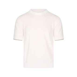 PESERICO Peserico, T-Shirts, male, White, Size: 2XL Knitted T-Shirt