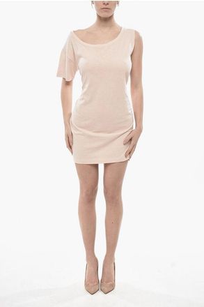 Dsquared2 One-Shoulder Tee Dress with Tie Belt size L