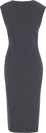 Jacquemus Kleedjes, Dames, Grijs, M, Wol, Alba Stretch Wool Midi Jurk