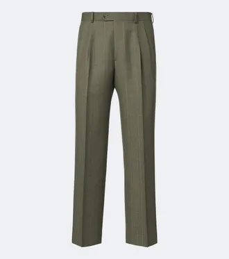 Auralee Chalk stripe wool straight pants