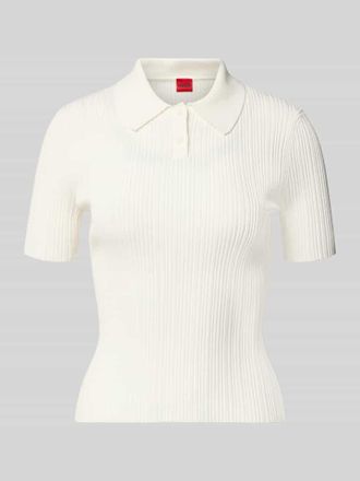 HUGO BOSS Slim Fit Strickpullover aus Viskose-Mix Modell Sareplette in Offwhite, Gr&ouml;&szlig;e XXL