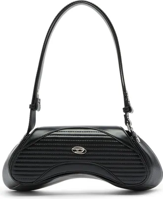 Diesel Play - Crossbody bag in quilted perforated PU - Crossbody Bags - Woman - Black