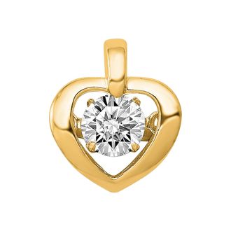 Diamond2Deal 14k Gold Lab Grown Diamond Heart Pendant (0.25ct, VS, G-H)