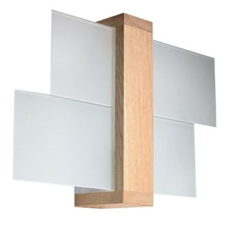 Sollux Lighting L&aacute;mpara de pared madera natural madera, vidrio alt. 30 cm