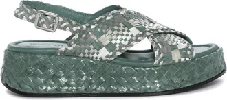 Pons Quintana Flat Sandalen - Dames - Sleehakken - Groen - 38 EU - Schoenen