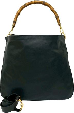 Gucci Black Leather Handbag Shoulder Bag Tote Bag (Pre-Owned)