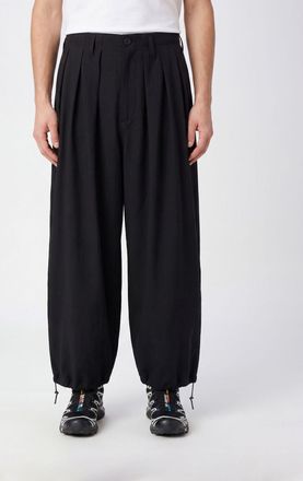 Yohji Yamamoto Pantaloni a gamba larga in tessuto tecnico con vita media
