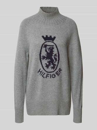 Tommy Hilfiger Regular Fit Strickpullover aus Woll-Baumwoll-Mix in Hellgrau, Gr&ouml;&szlig;e M
