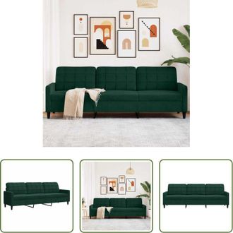 vidaXL Divano in velluto - Divano a 3 Posti Verde Scuro 210 cm in Velluto