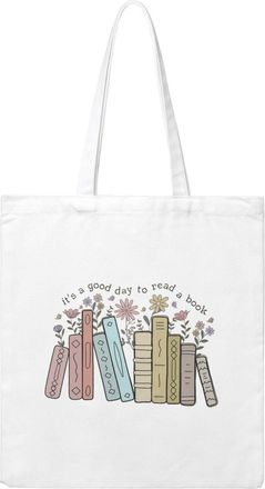 Generic ItS A Good Day To Read A Book Canvas Tote Bag For Sewers & Knitters, Sewing Theme Reusable Grocery Bag, Funny Crafting Gift For Women, Large Capacity 