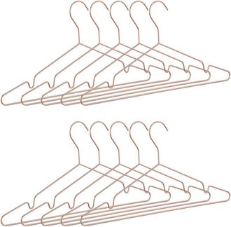 Relaxdays Pack De 50 Perchas Ropa Antideslizantes, Metal, Dorado Rosa, 21 X 42 X 0,3 Cm - Relaxdays