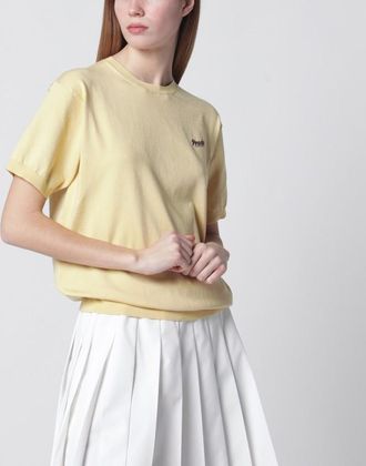 Prada Cream-colored silk-blend sweater with logo