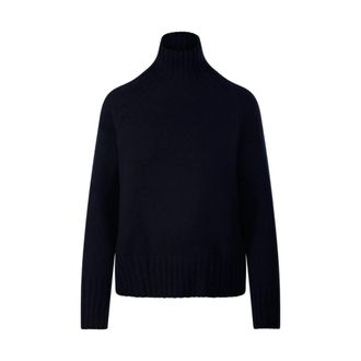 Max Mara Smmmantova Trui - Dames - Coltruien - Blauw - S - Wol - Truien & Vesten