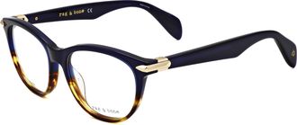 Rag & Bone Rag & Bone Womens 49mm Havana Blue Opticals