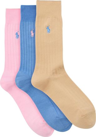 Polo Ralph Lauren Logo-embroidered Cotton-blend Socks - set of Three - Multicoloured - 8.5 11 (IT43-46)