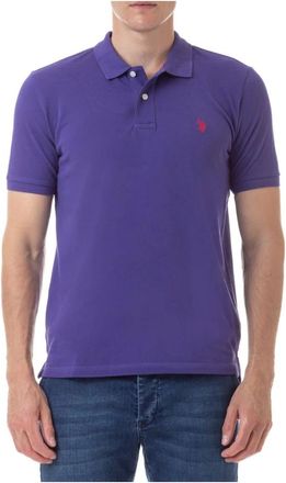 U.S.Polo Association Polo T-shirt met logo - Heren - Polos - Paars - XL - Katoen - Tops